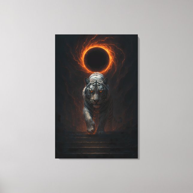 Lienzo Fantasy White Tiger – Mystic Aura Series (Anverso)