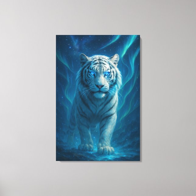 Lienzo Fantasy White Tiger – Mystic Aura Series | ManJian (Anverso)
