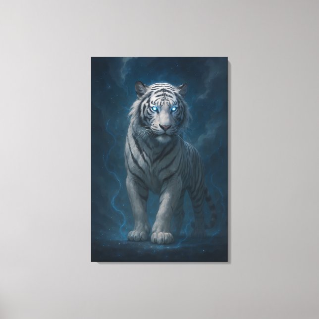 Lienzo Fantasy White Tiger – Mystic Aura Series | ManJian (Anverso)