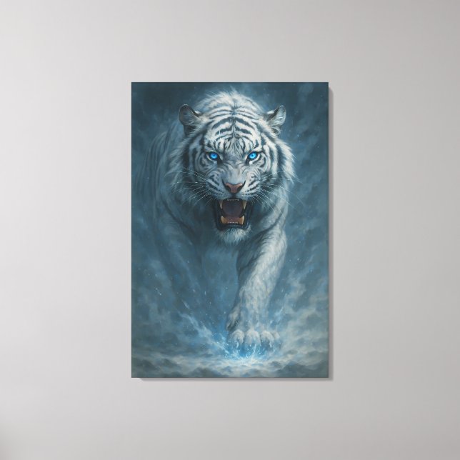 Lienzo Fantasy White Tiger – Mystic Aura Series | ManJian (Anverso)
