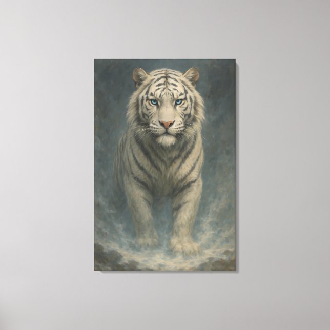 Lienzo Fantasy White Tiger – Mystic Aura Series | ManJian (Anverso)