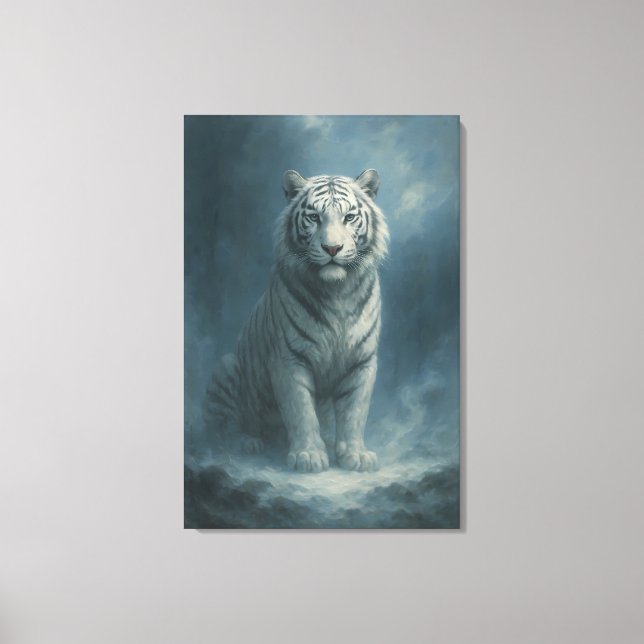 Lienzo Fantasy White Tiger – Mystic Aura Series | ManJian (Anverso)