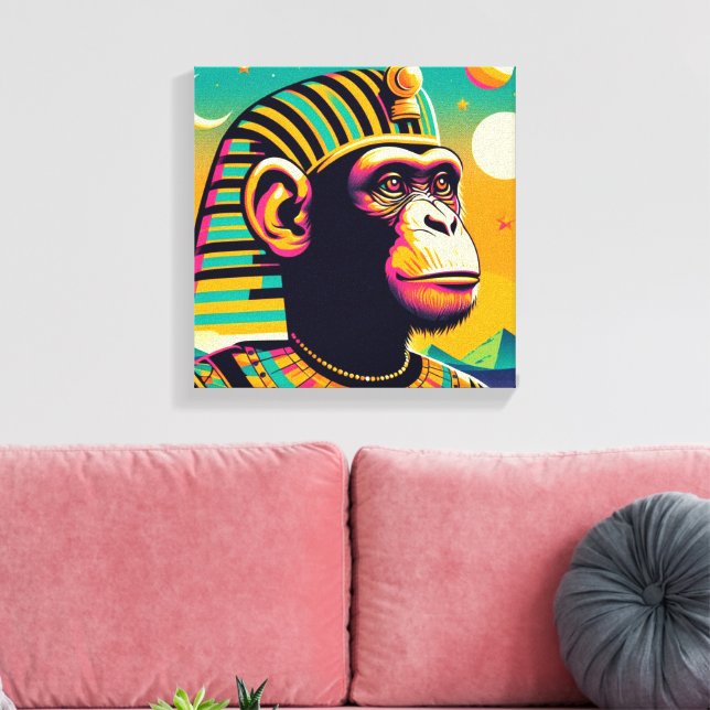 Lienzo Faraón Chimpancé Tut (Insitu (Sala de estar))