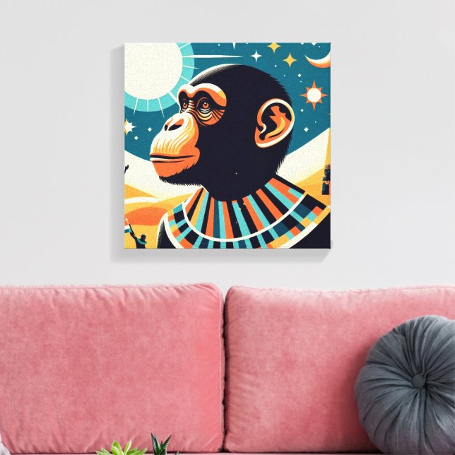 Lienzo Faraón Chimpancé Tut 5 (Insitu (Sala de estar))