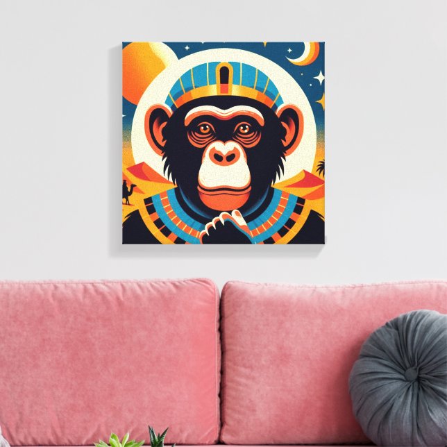 Lienzo Faraón Chimpancé Tut 6 (Insitu (Sala de estar))