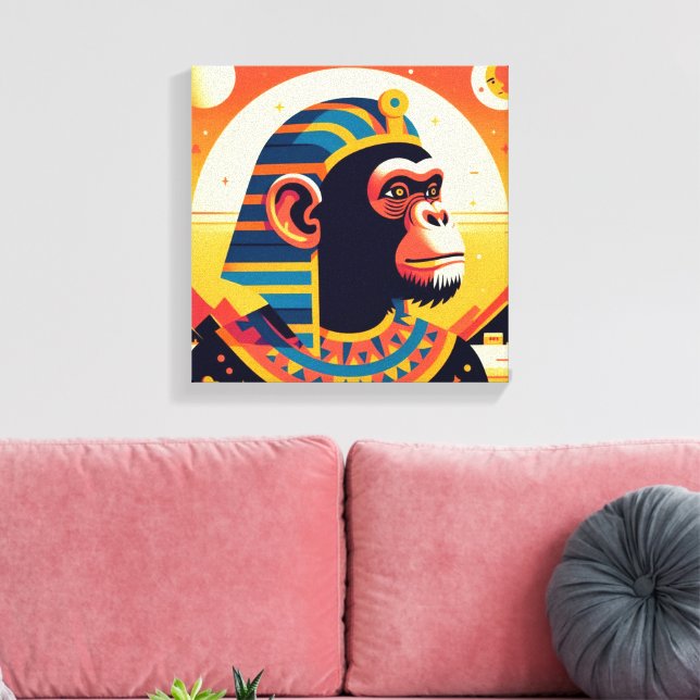 Lienzo Faraón Chimpancé Tut 8 (Insitu (Sala de estar))