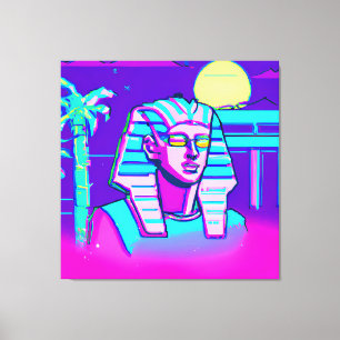 Lienzo Faraón Synthwave