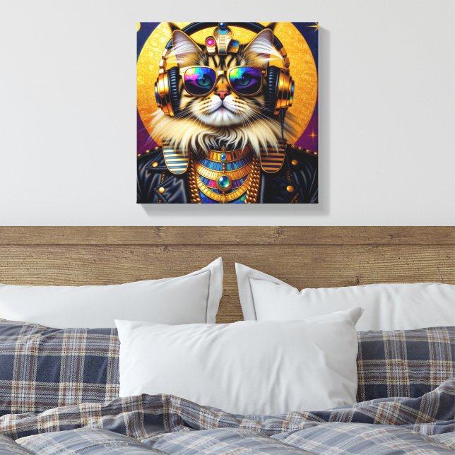 LIENZO FARAÓN TUT-GATO PERSA 4 (Insitu(Dormitorio))