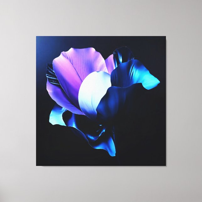 Lienzo Farbig Strahlende Blüten in Dunkelheit (Anverso)