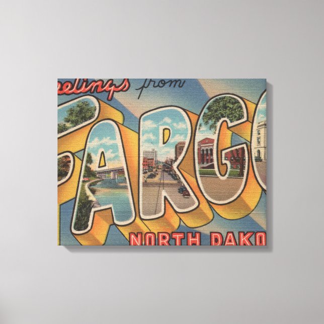 Lienzo Fargo, Dakota del Norte - Escenas de letras grande (Anverso)