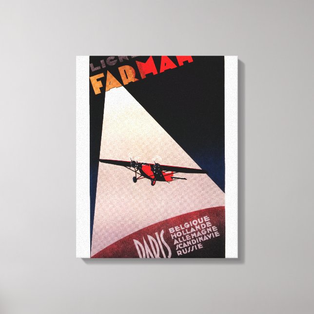 Lienzo Farman Airlines Farman 300 Monoplano Promo Poste (Anverso)