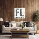 Lienzo Farmhouse Rustic State Código postal de Florida<br><div class="desc">Este cartel rústico es una manera sencilla de mostrar tu amor por el hogar. El código postal se puede personalizar con cualquier código postal en el estado. Hace un gran regalo. Creado por Simply Farmhouse Press.</div>