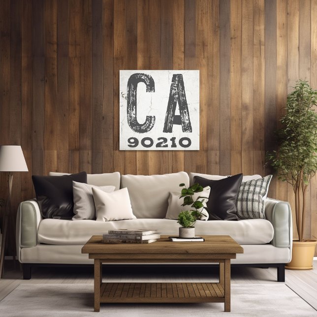 Lienzo Farmhouse Rustic State Zip Code California (Subido por el creador)