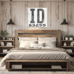 Lienzo Farmhouse Rustic State Zip Code Idaho<br><div class="desc">Este cartel rústico es una manera sencilla de mostrar tu amor por el hogar. El código postal se puede personalizar con cualquier código postal en el estado. Hace un gran regalo. Creado por Simply Farmhouse Press.</div>