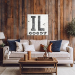 Lienzo Farmhouse Rustic State Zip Code Illinois<br><div class="desc">Este cartel rústico es una manera sencilla de mostrar tu amor por el hogar. El código postal se puede personalizar con cualquier código postal en el estado. Hace un gran regalo. Creado por Simply Farmhouse Press.</div>
