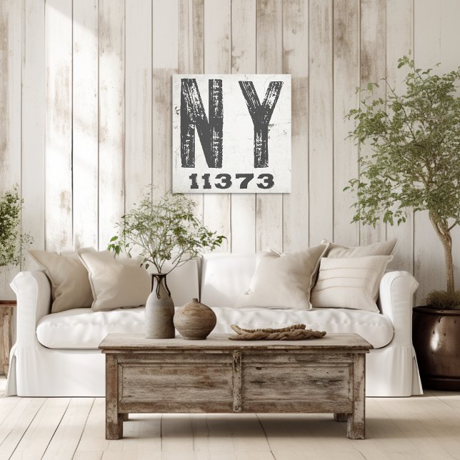Lienzo Farmhouse Rustic State Zip Code New York (Subido por el creador)