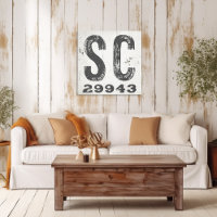 Farmhouse Rustic State Zip Code South Carolina