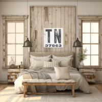 Farmhouse Rustic State Zip Code Tennessee