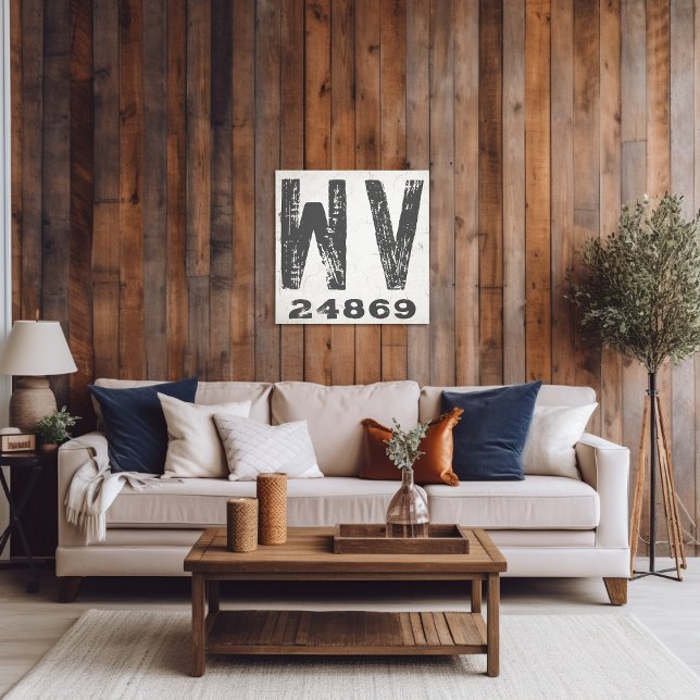 Lienzo Farmhouse Rustic State Zip Code West Virginia (Subido por el creador)