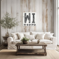 Farmhouse Rustic State Zip Code Wisconsin