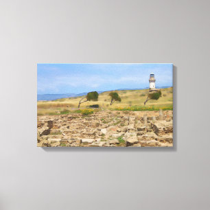 Lienzo Faro acuático