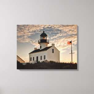 Lienzo Faro al atardecer, California