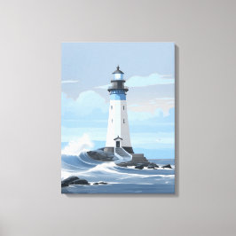 Lienzo Faro colorido en el océano