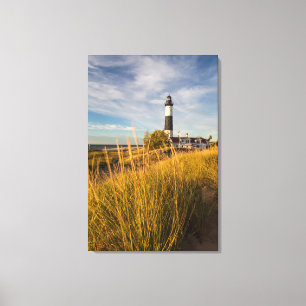 Lienzo Faro de Big Sable Point en el lago Michigan