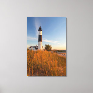 Lienzo Faro de Big Sable Point en el lago Míchigan 3