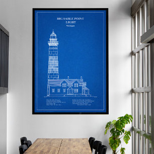Lienzo Faro de Big Sable Point - Michigan – AD