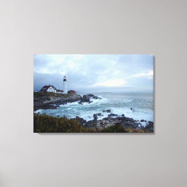 Lienzo Faro de cabeza de Portland al amanecer (Anverso)