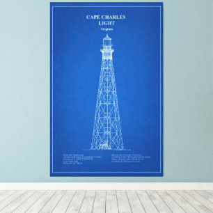 Lienzo Faro de Cabo Charles - Virginia - AD
