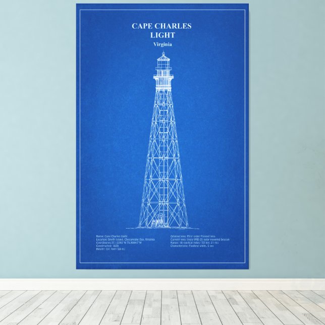 Lienzo Faro de Cabo Charles - Virginia - AD (Insitu (piso de madera))