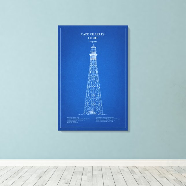 Lienzo Faro de Cape Charles - Virginia - AD (Insitu (piso de madera))