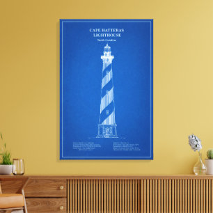 Lienzo Faro de Cape Hatteras - Carolina del Norte – AD