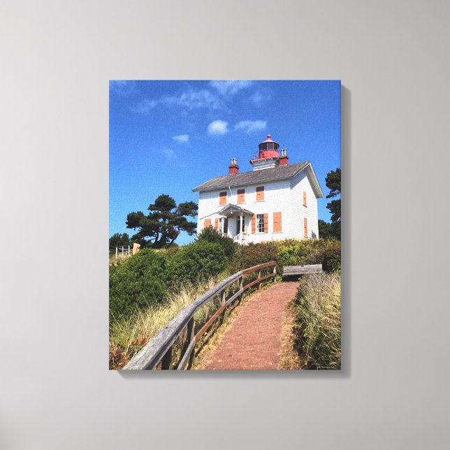 Lienzo Faro de la Bahía Yaquina, Newport, Oregón (Anverso)