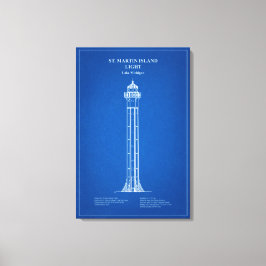 Lienzo Faro de la isla de St. Martin - Michigan – AD