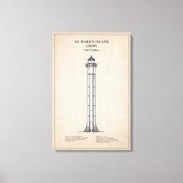 Lienzo Faro de la isla de St. Martin - Michigan - SBD