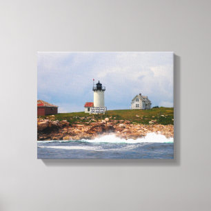 Lienzo Faro de la Isla del Pato Grande, Maine