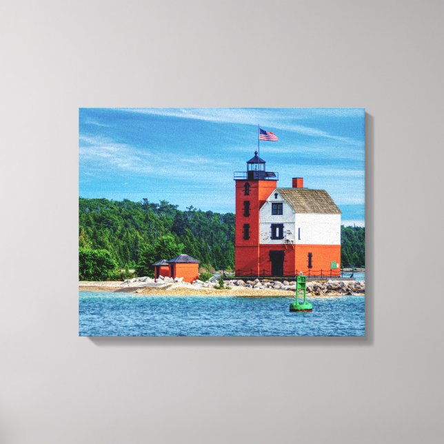 Lienzo Faro de la isla redonda (Anverso)