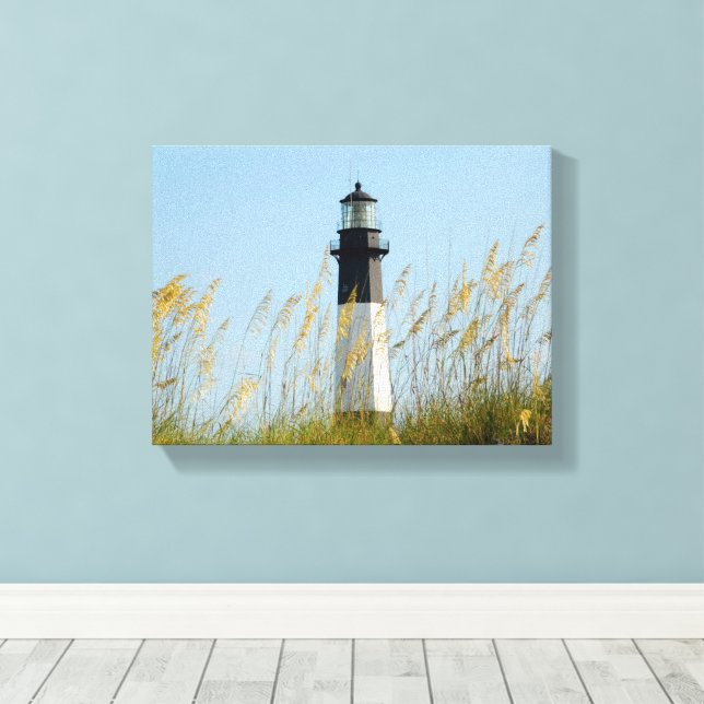 Lienzo Faro de la isla Tybee (Insitu (piso de madera))