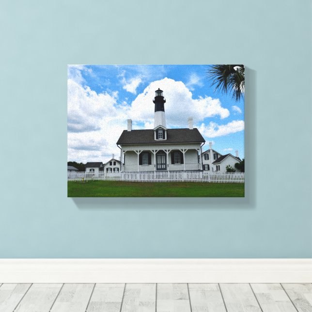 Lienzo Faro de la isla Tybee, Georgia (Insitu (piso de madera))
