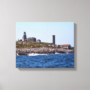 Lienzo Faro de la roca de Matinicus, Maine