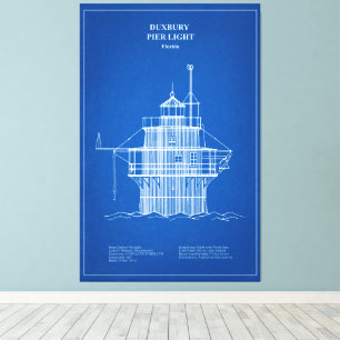 Lienzo Faro de luz Duxbury Pier - Massachusetts - AD