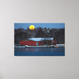 Lienzo Faro de madera roja en Helsinki, Finlandia