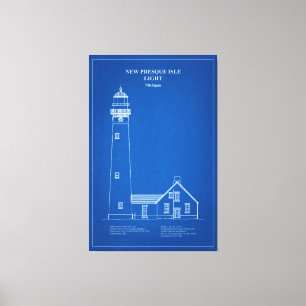 Lienzo Faro de Nueva Isla Presque - Michigan - AD