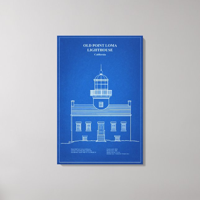 Lienzo Faro de Old Point Loma - California – AD (Anverso)