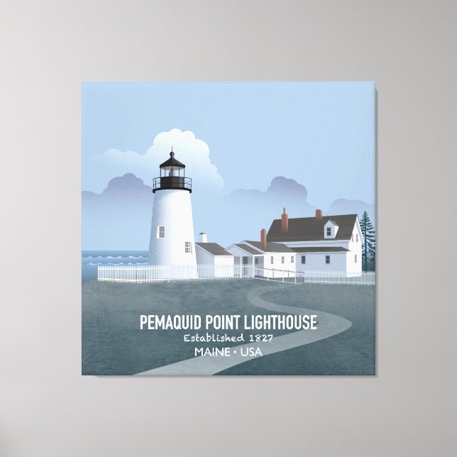 Lienzo Faro de Pemaquid Point (Anverso)