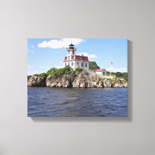 Lienzo Faro de Pomham Rocks, Isla Rhode (Anverso)