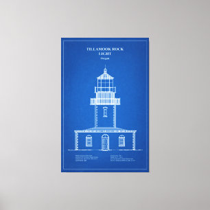 Lienzo Faro de roca de Tillamook - Oregon - AD